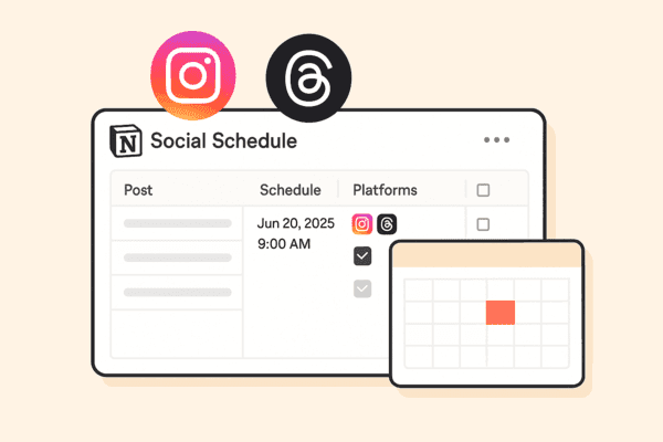 Schedule Instagram & Threads from Notion